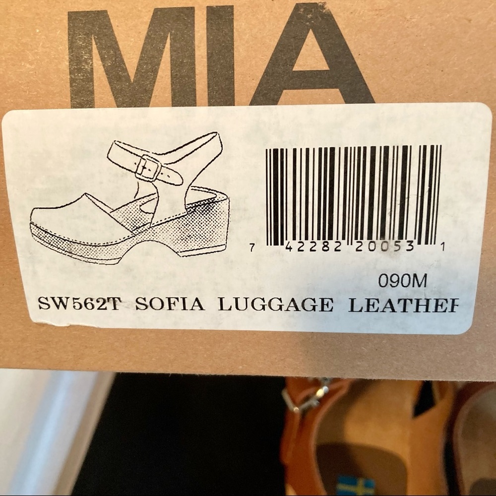 MIA Cognac Brown Leather Clog Mules - Picture 14 of 15